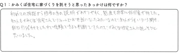 かみくぼ住宅さんに託そうと思いました。