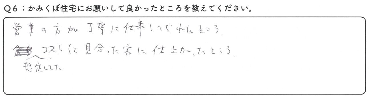 平屋造りのノウハウがあり、担当営業の方が丁寧に仕事してくれたところ。